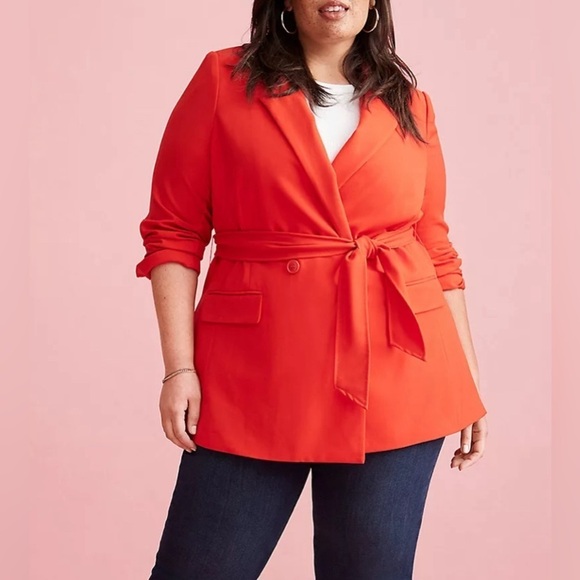 Lane Bryant Perfect Drape Belted Blazer 24W - Picture 3 of 8